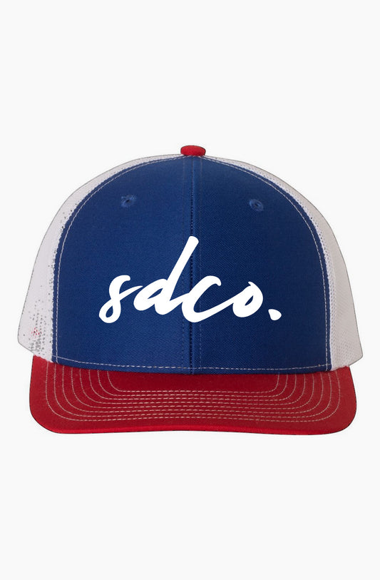 SDCO. -Royal, Red, and White Limited Original Snapback